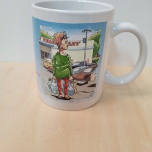 Leanin Tree Ben Crane Wonder Years‎ Coffee Mug Funny Cartoon Woman Shopping